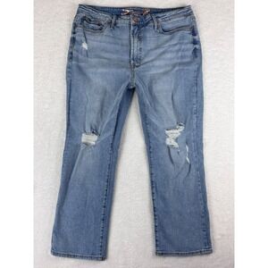 Seven7 Distressed Denim‎ Cropped Jeans Light Wash Ripped Size 14